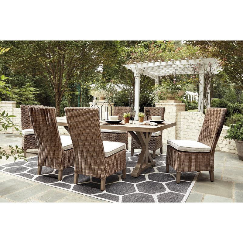 Signature Design by Ashley Beachcroft P791-625 Rectangular Dining Table with Umbrella Option IMAGE 8