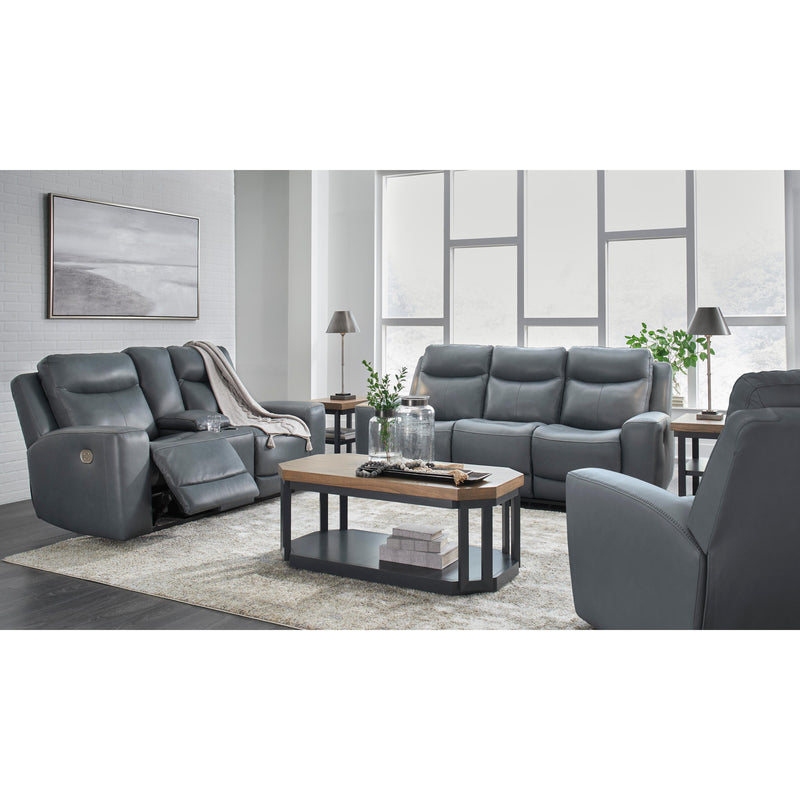 Signature Design by Ashley Mindanao Power Reclining Leather Match Loveseat U5950418C IMAGE 16