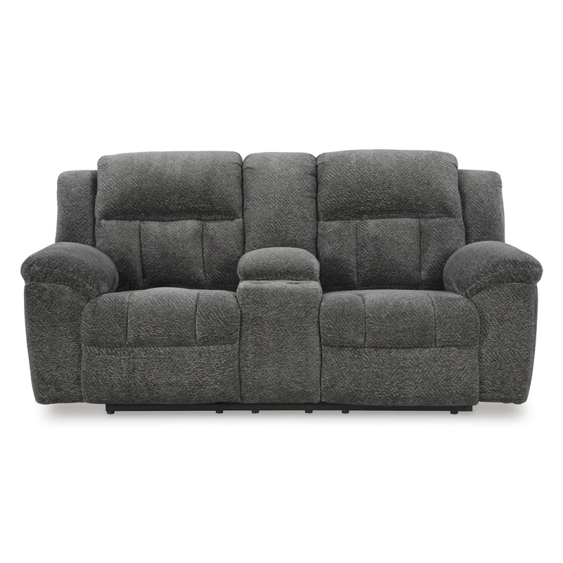 Signature Design by Ashley Frohn Reclining Fabric Loveseat with Console 3740694C IMAGE 3