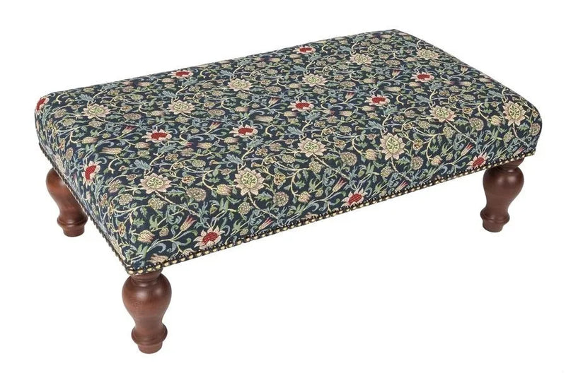 Evenlode Flowers Blue Large Stool